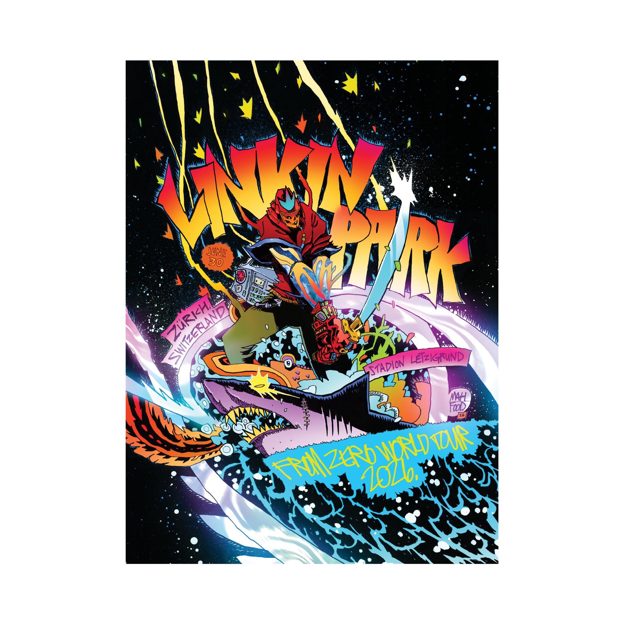 FZ 2026 Tour Zurich Poster (June 30th) - Jim Mahfood – Linkin Park UK