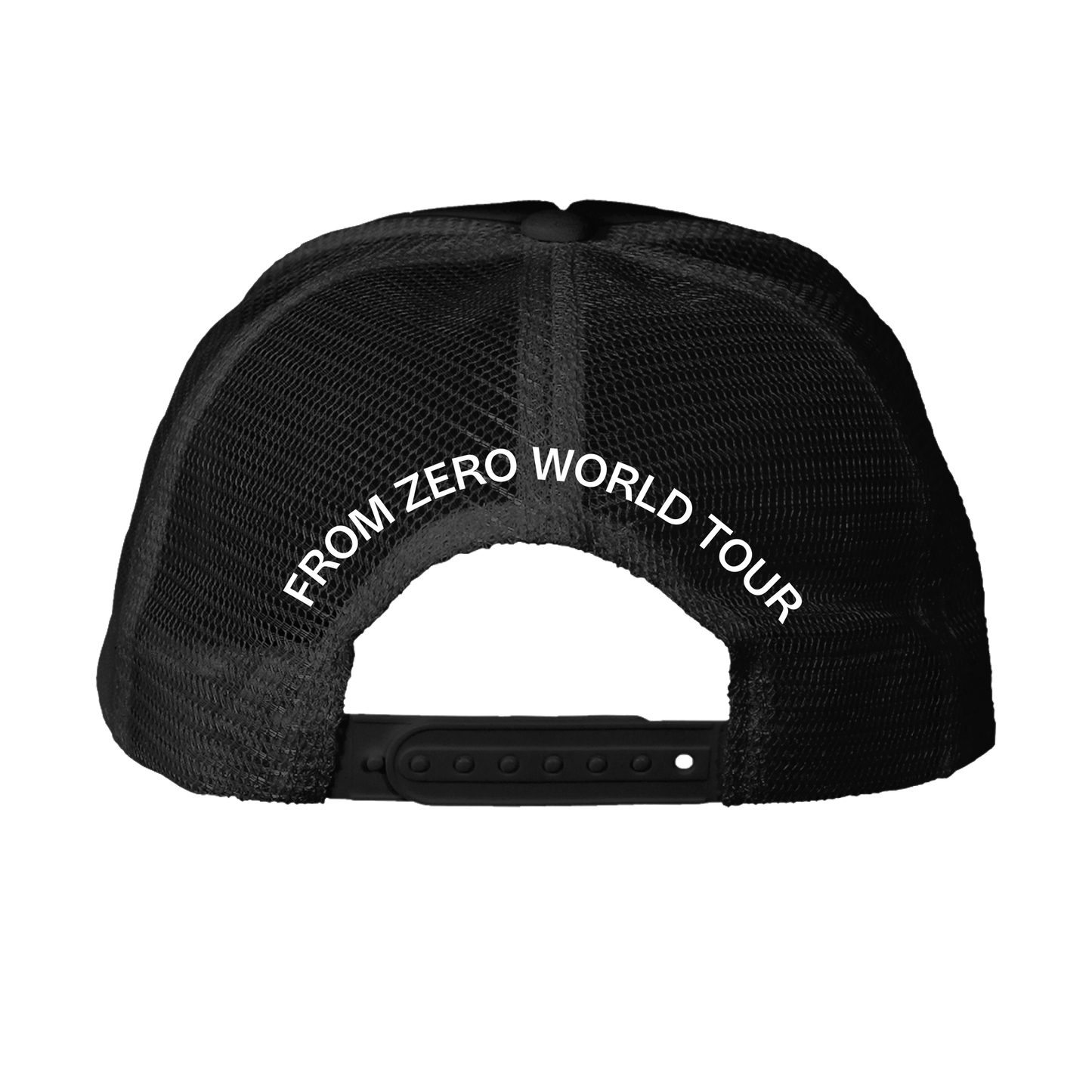 Black Linkin Park cap with 'FROM ZERO WORLD TOUR' text 
