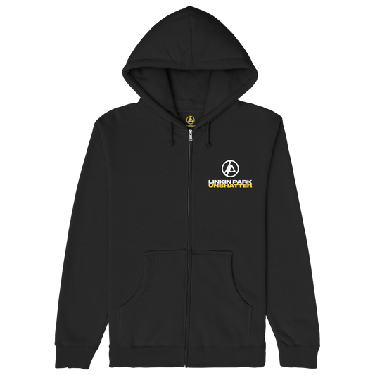UNSHATTER Black Zip Hoodie
