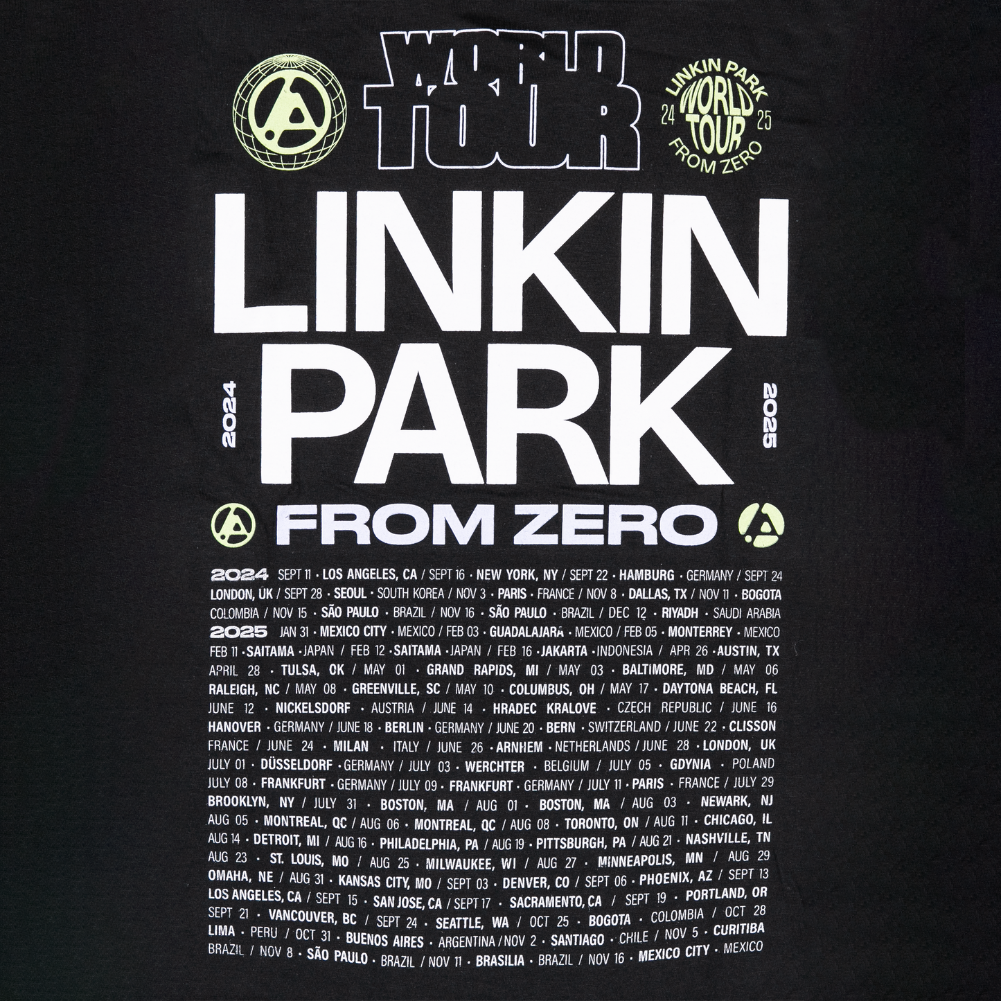 OFFICIAL FROM ZERO WORLD BLACK TOUR TEE